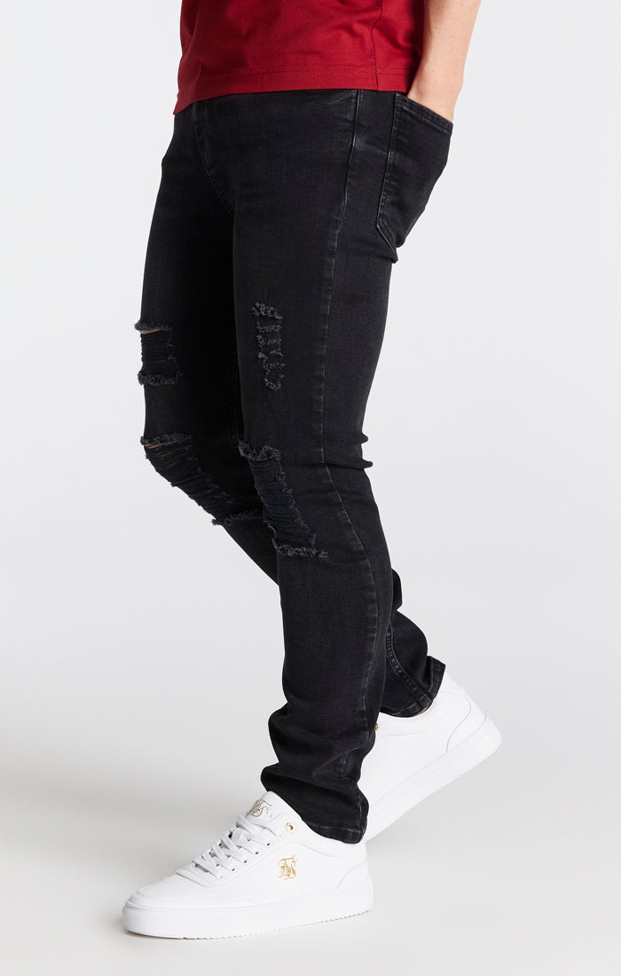 Boys Black Distressed Slim Denim Jean (1)