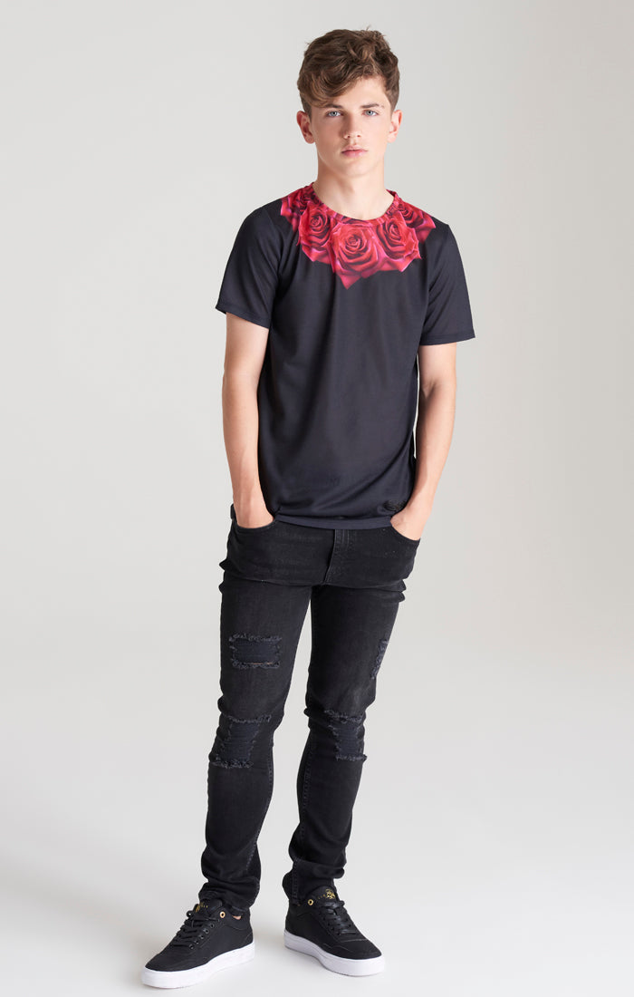 Boys Black Rose T-Shirt (4)