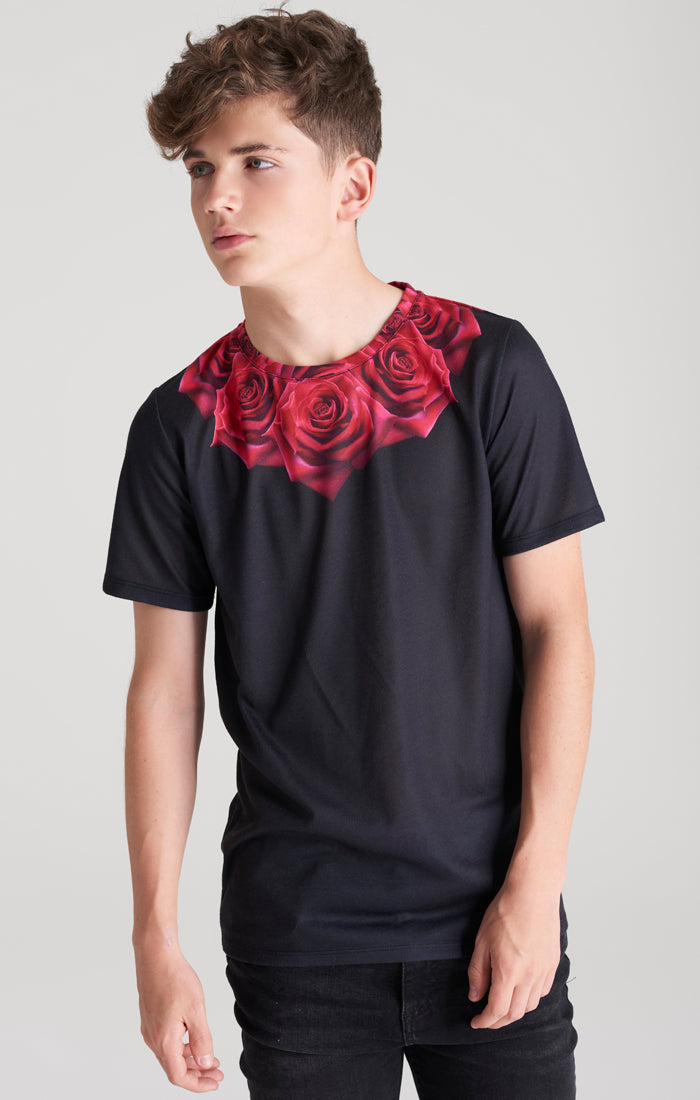 Boys Black Rose T-Shirt (1)