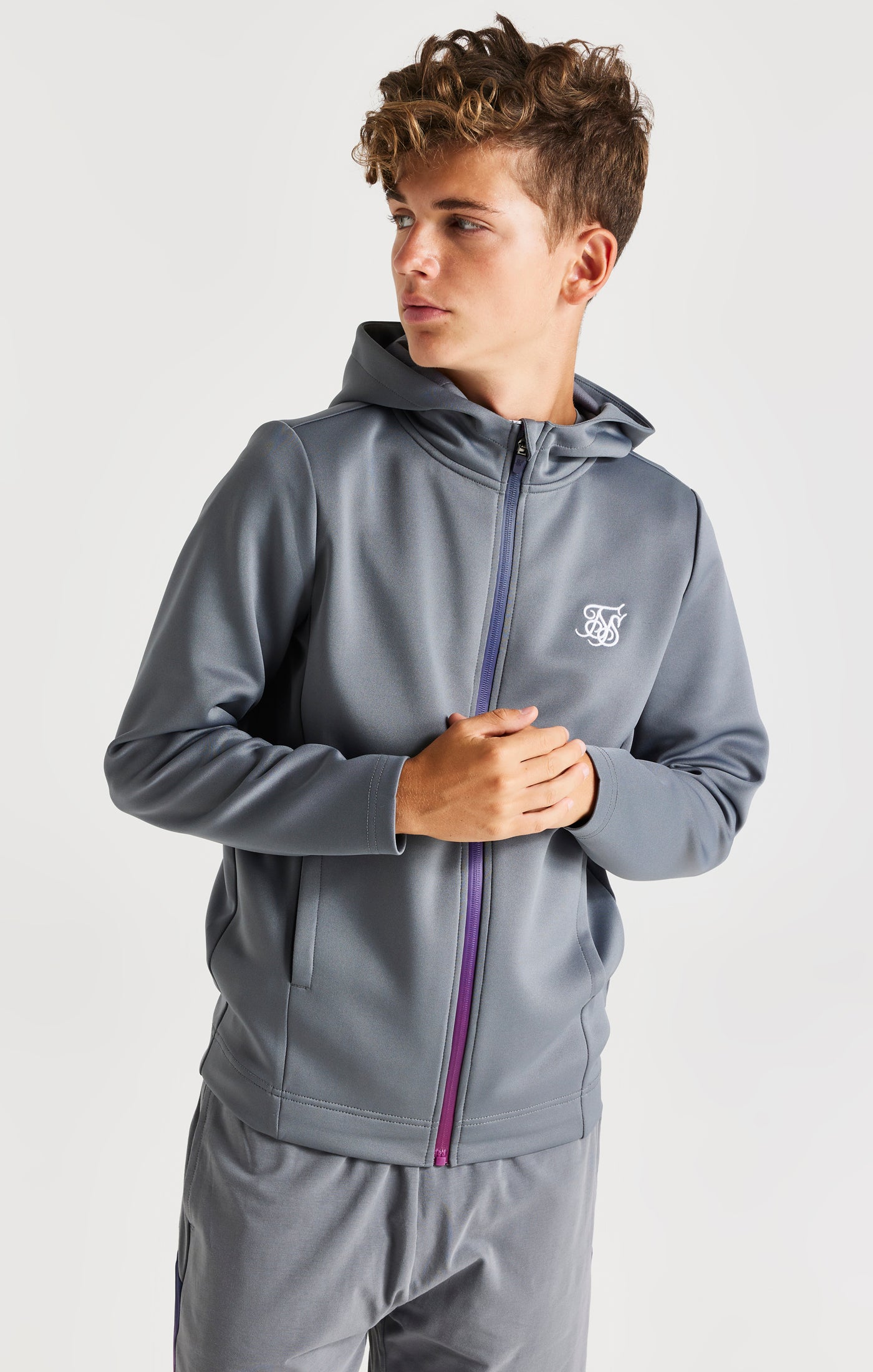 SikSilk Navigate Fade Zip Through Grey