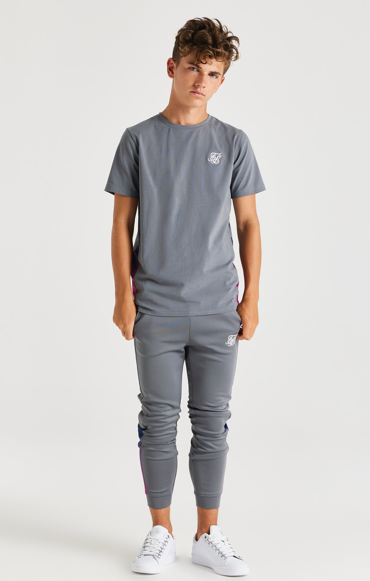Boys Grey Fade Side Panel T-Shirt (2)