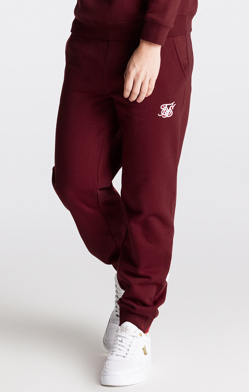 Boys Burgundy Essentials Cuffed Jogger