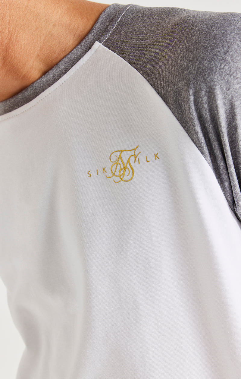 SikSilk Scope Signature Tape Tech Tee - White & Grey Marl (1)