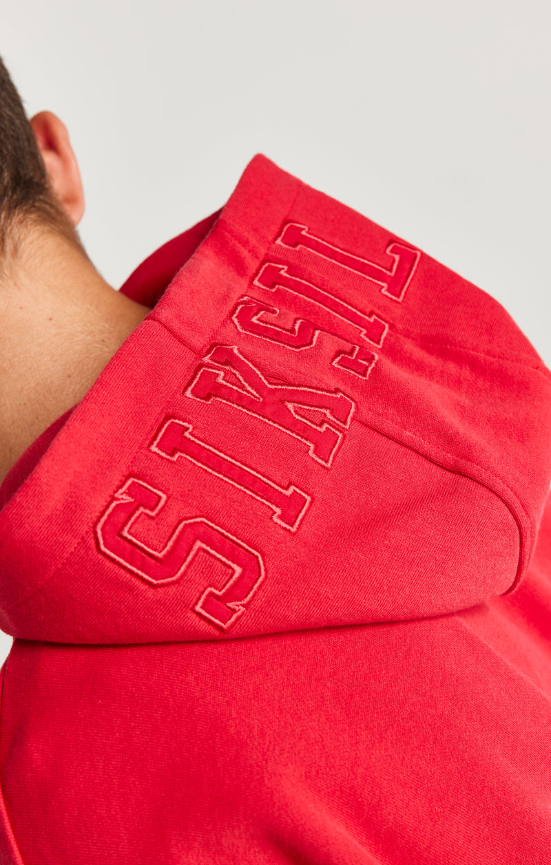 Boys Red Hood Logo Overhead Hoodie (1)