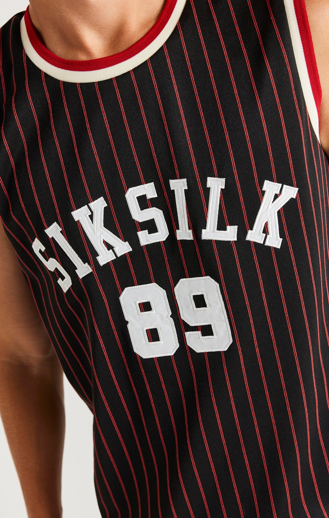 SikSilk Retro Classic Basketball Vest - Black (1)