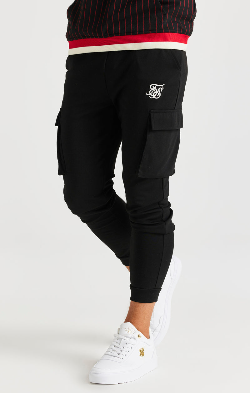SikSilk Retro Classic Cargo Pants - Black