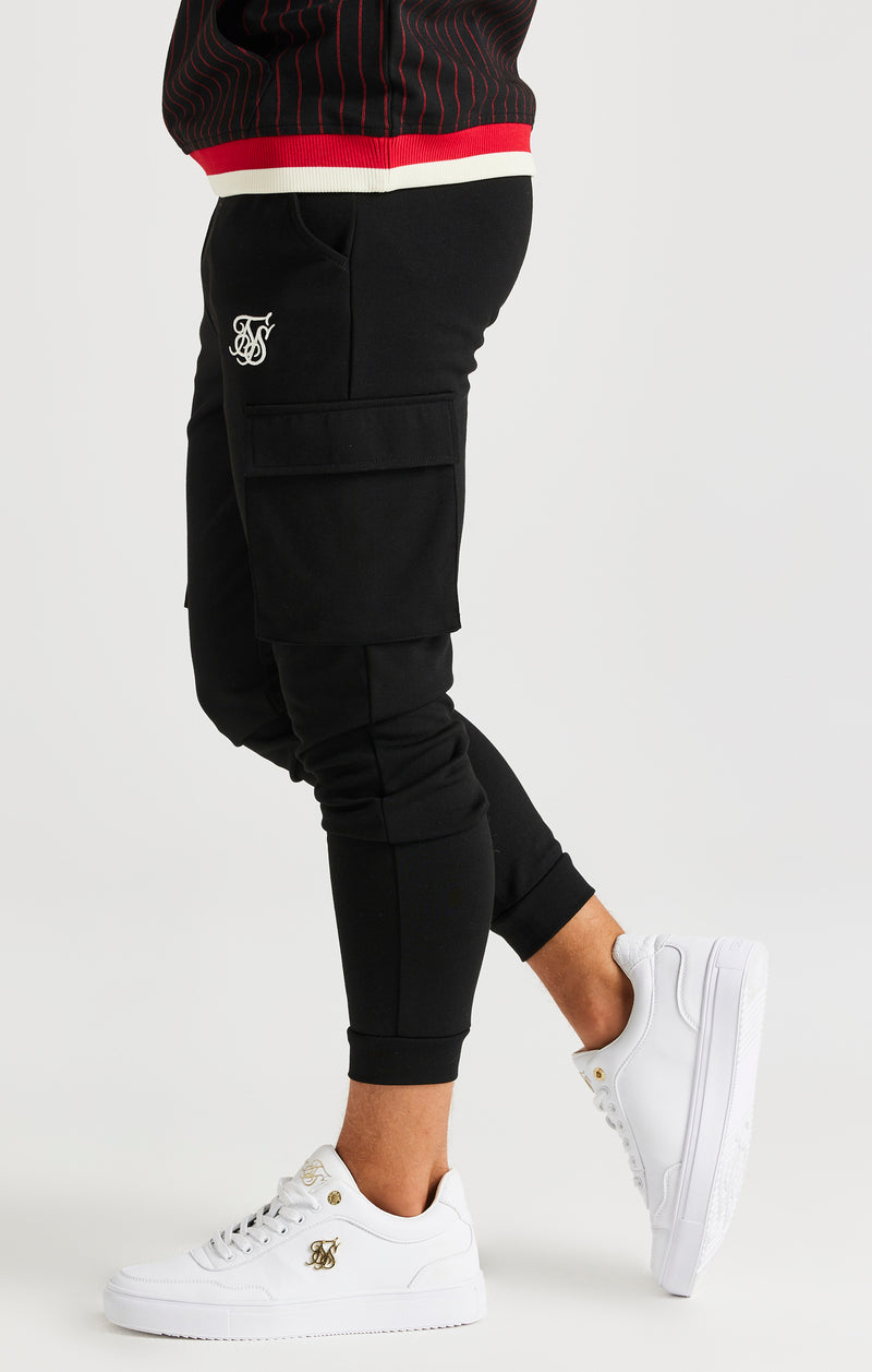 SikSilk Retro Classic Cargo Pants - Black (1)