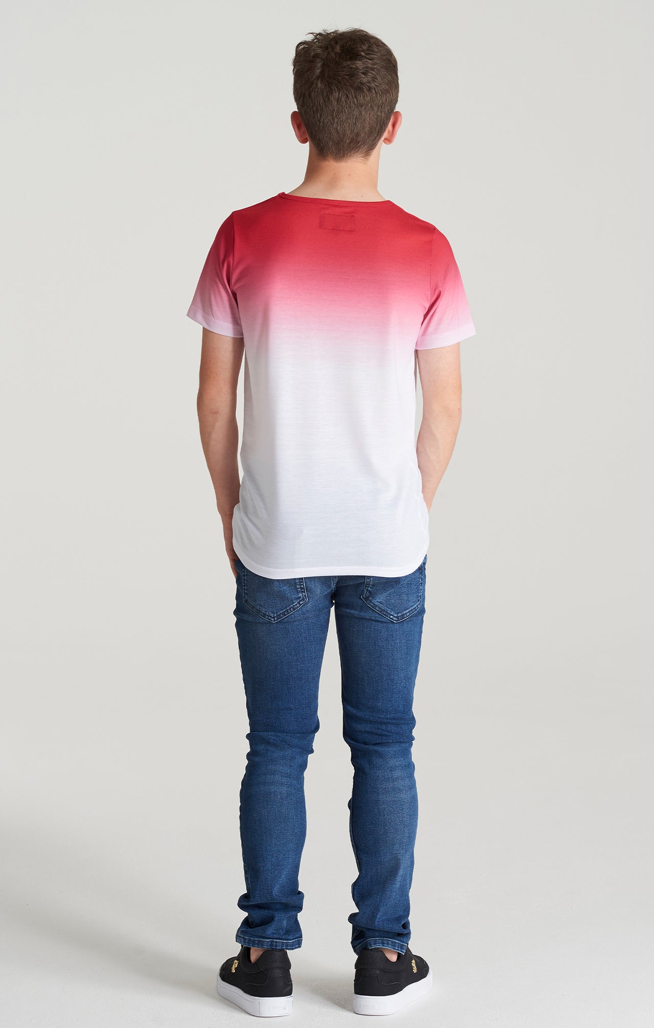 Boys Red High Fade T-Shirt (4)