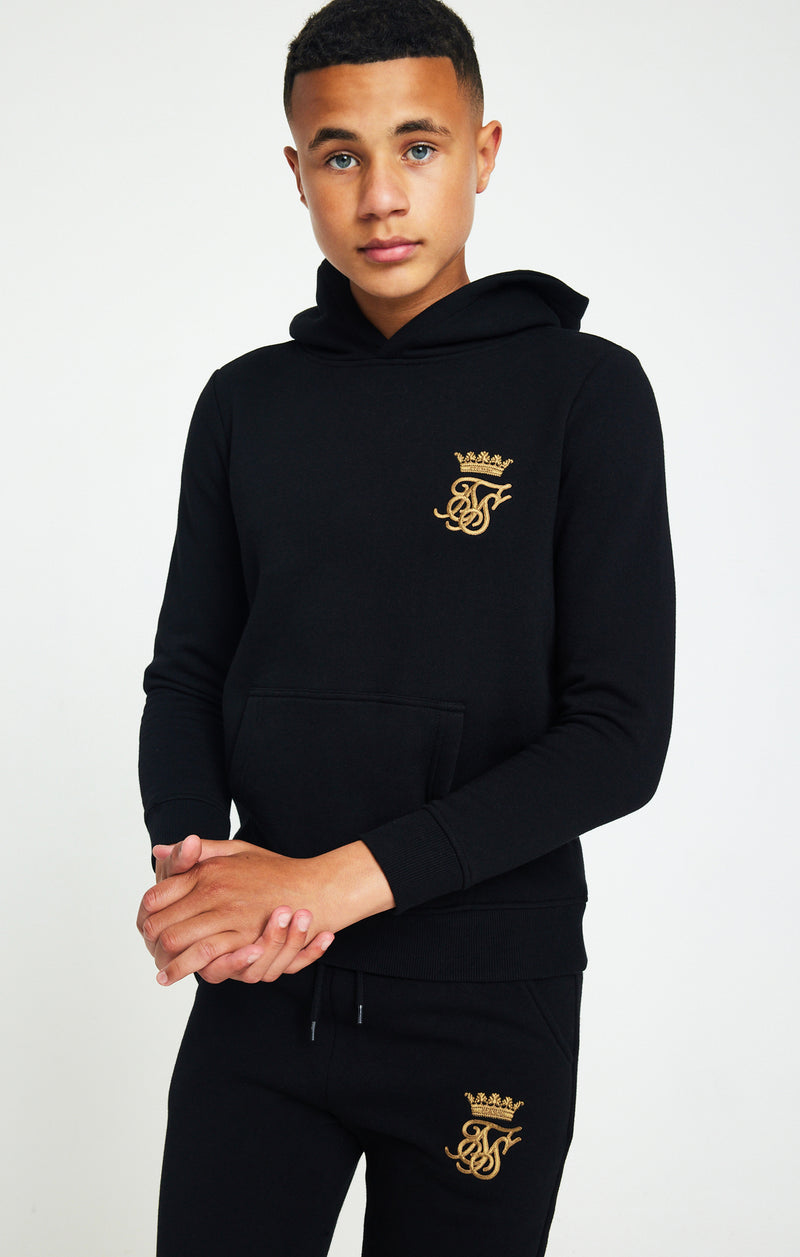 Boys Messi x SikSilk Black Embroidered Overhead Hoodie