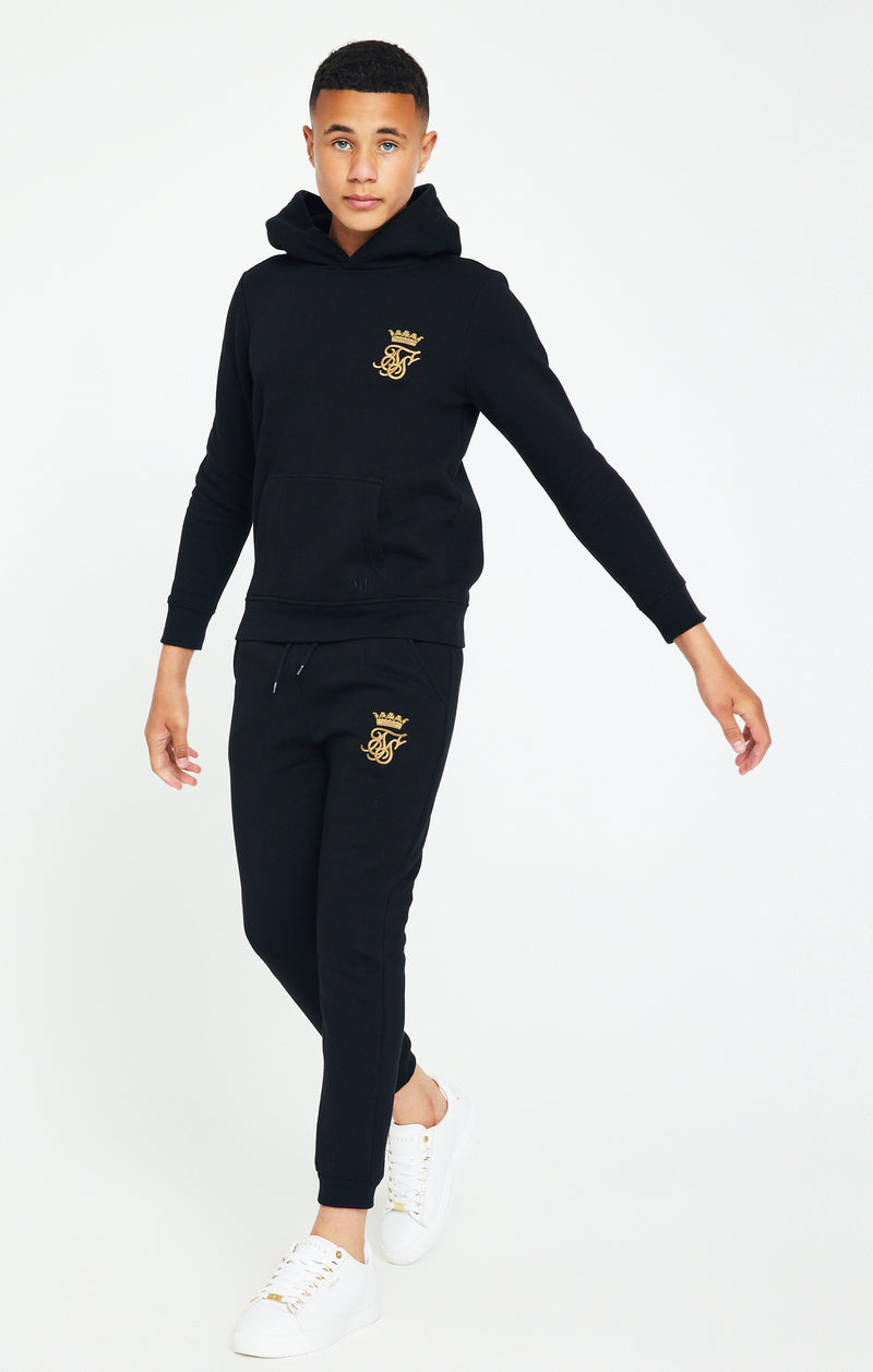 Boys Messi x SikSilk Black Embroidered Overhead Hoodie (1)