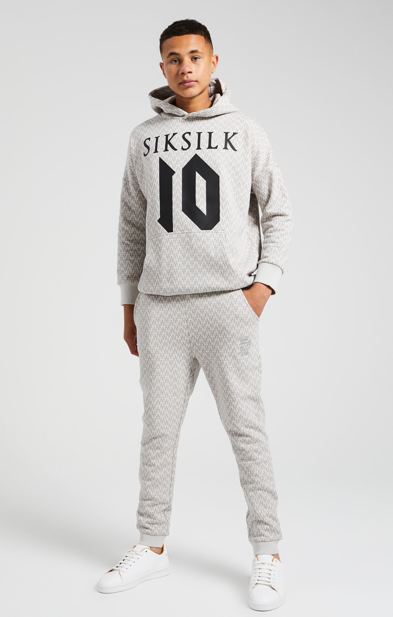 Boys Messi x SikSilk Grey Printed Cuffed Jogger (4)