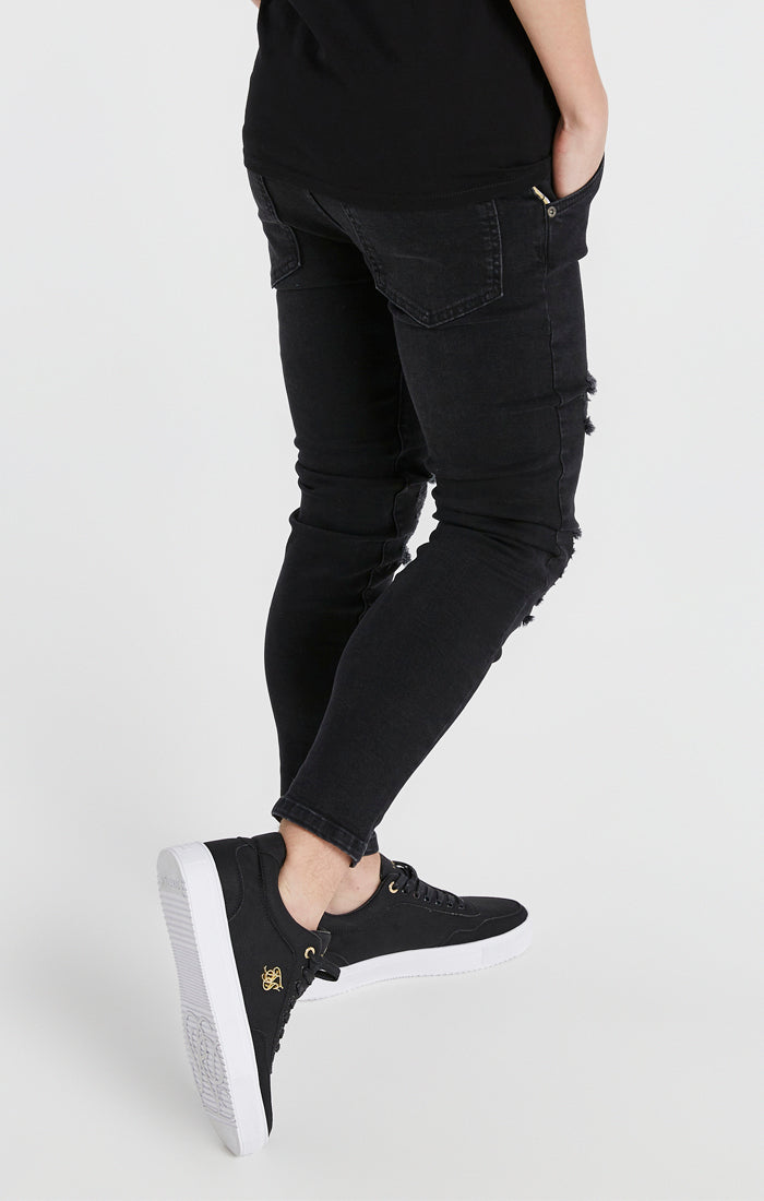 Boys Messi x SikSilk Black Distressed Skinny Denim Jean (1)