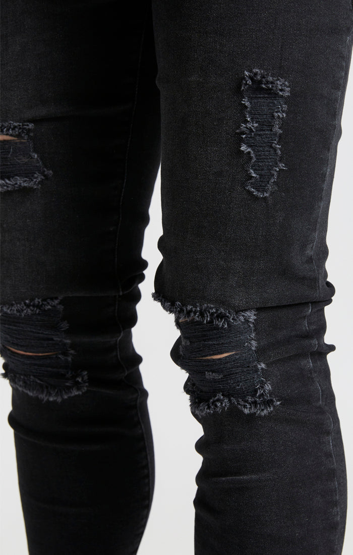 Boys Messi x SikSilk Black Distressed Skinny Denim Jean (2)