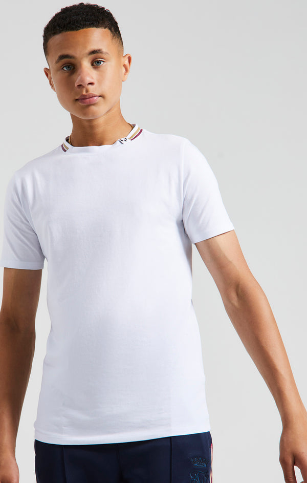 Boys Messi x SikSilk White Collar Detail T-Shirt