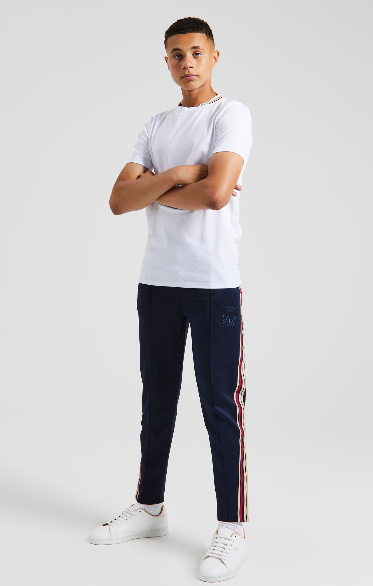 Boys Messi x SikSilk White Collar Detail T-Shirt (3)