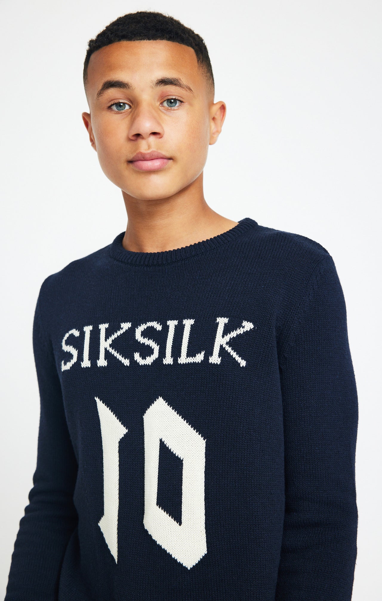 Boys Messi x SikSilk Navy Knitted Jumper (2)