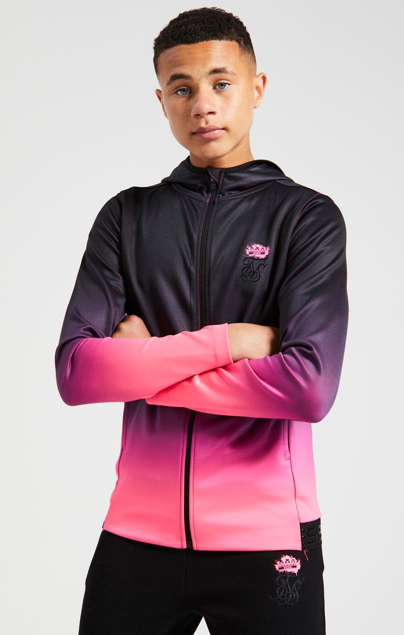 Boys Messi x SikSilk Pink Fade Zip Thru Hoodie