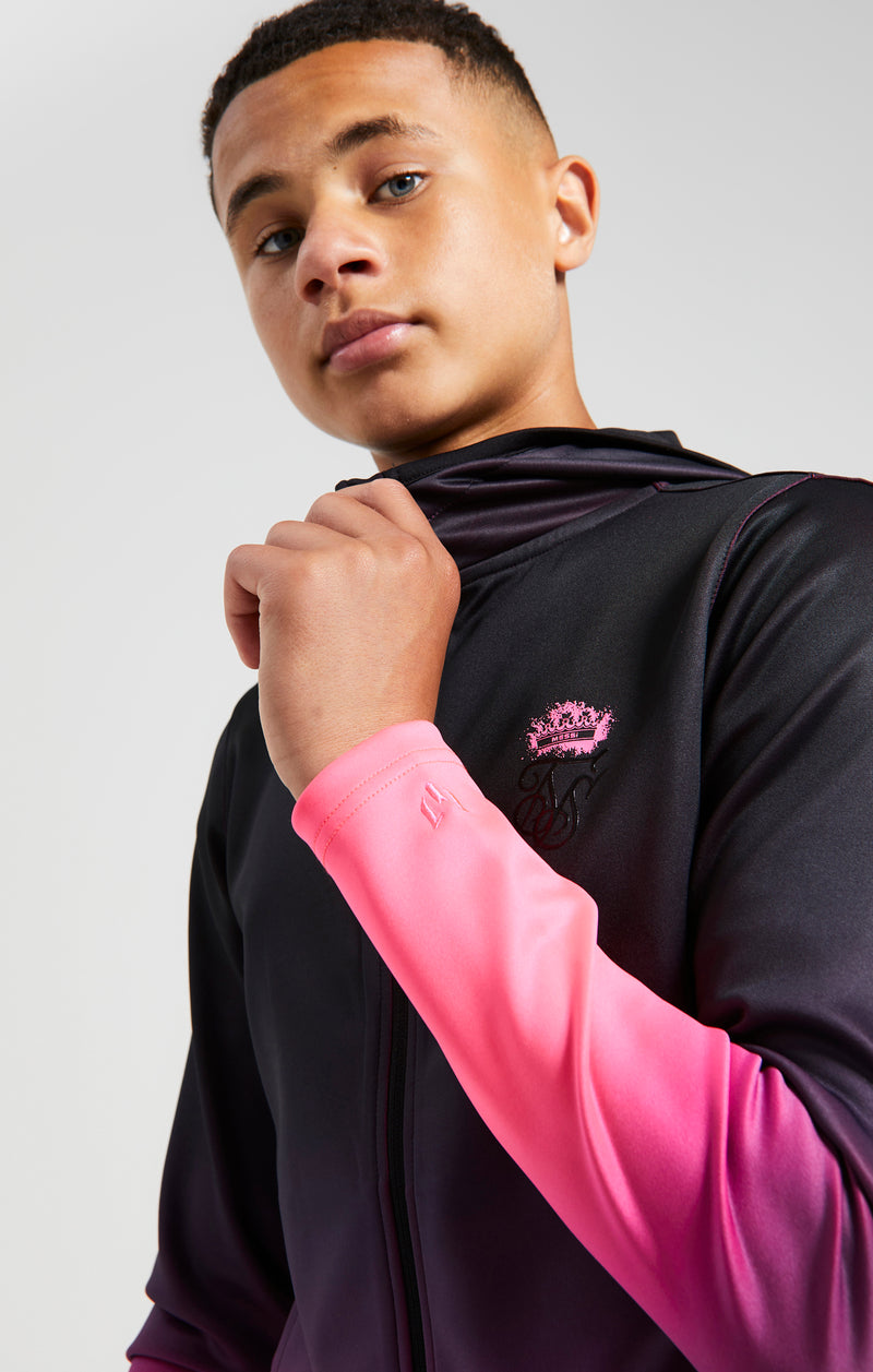 Boys Messi x SikSilk Pink Fade Zip Thru Hoodie (1)