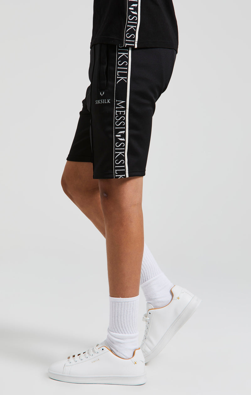 Boys Messi x SikSilk Black Taped Short (1)