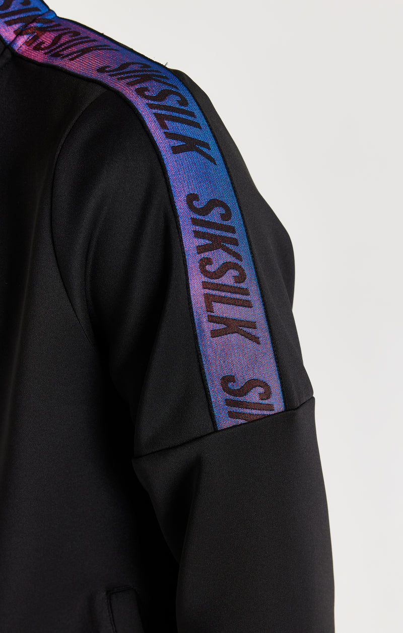 SikSilk Iridescent 1/4 Zip Funnel Neck - Black (1)