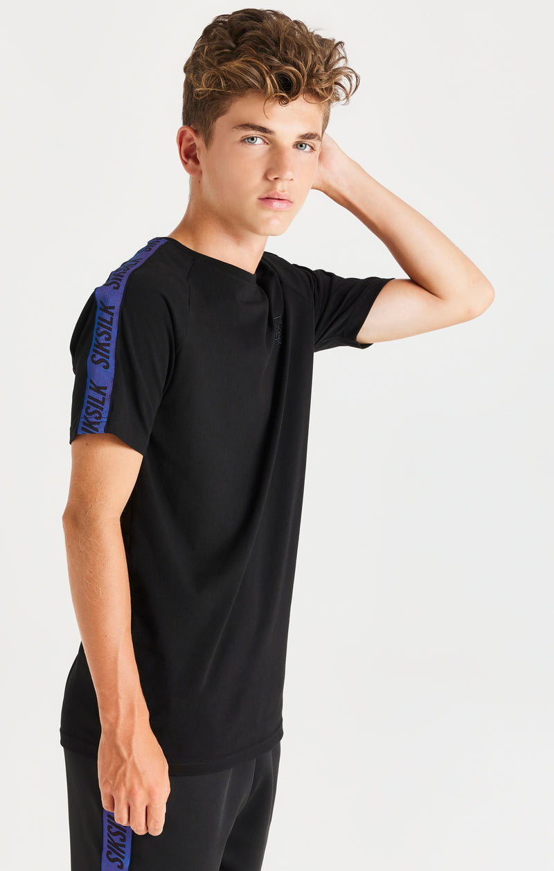 SikSilk Iridescent Raglan Tee - Black