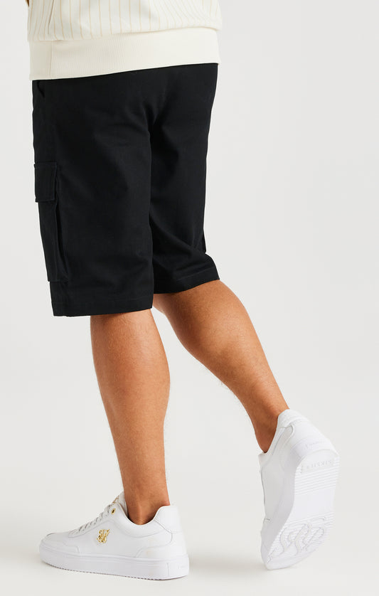 SikSilk Retro Classic Cargo Shorts - Black