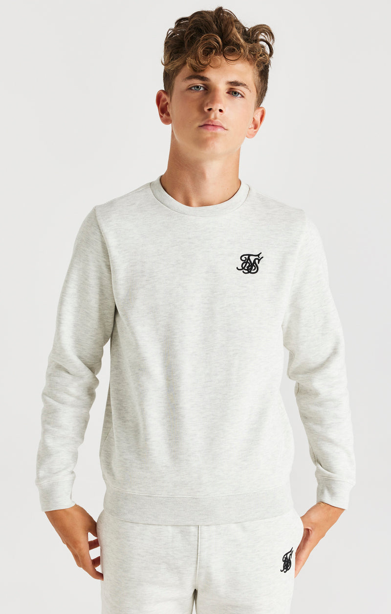 SikSilk Crew Sweater - Snow Marl
