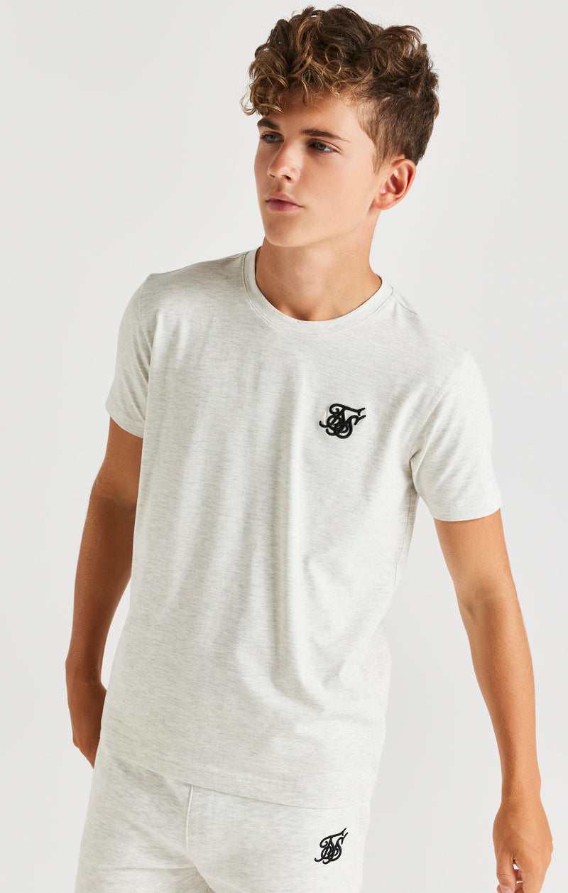 SikSilk Short Sleeve Tee - Snow Marl