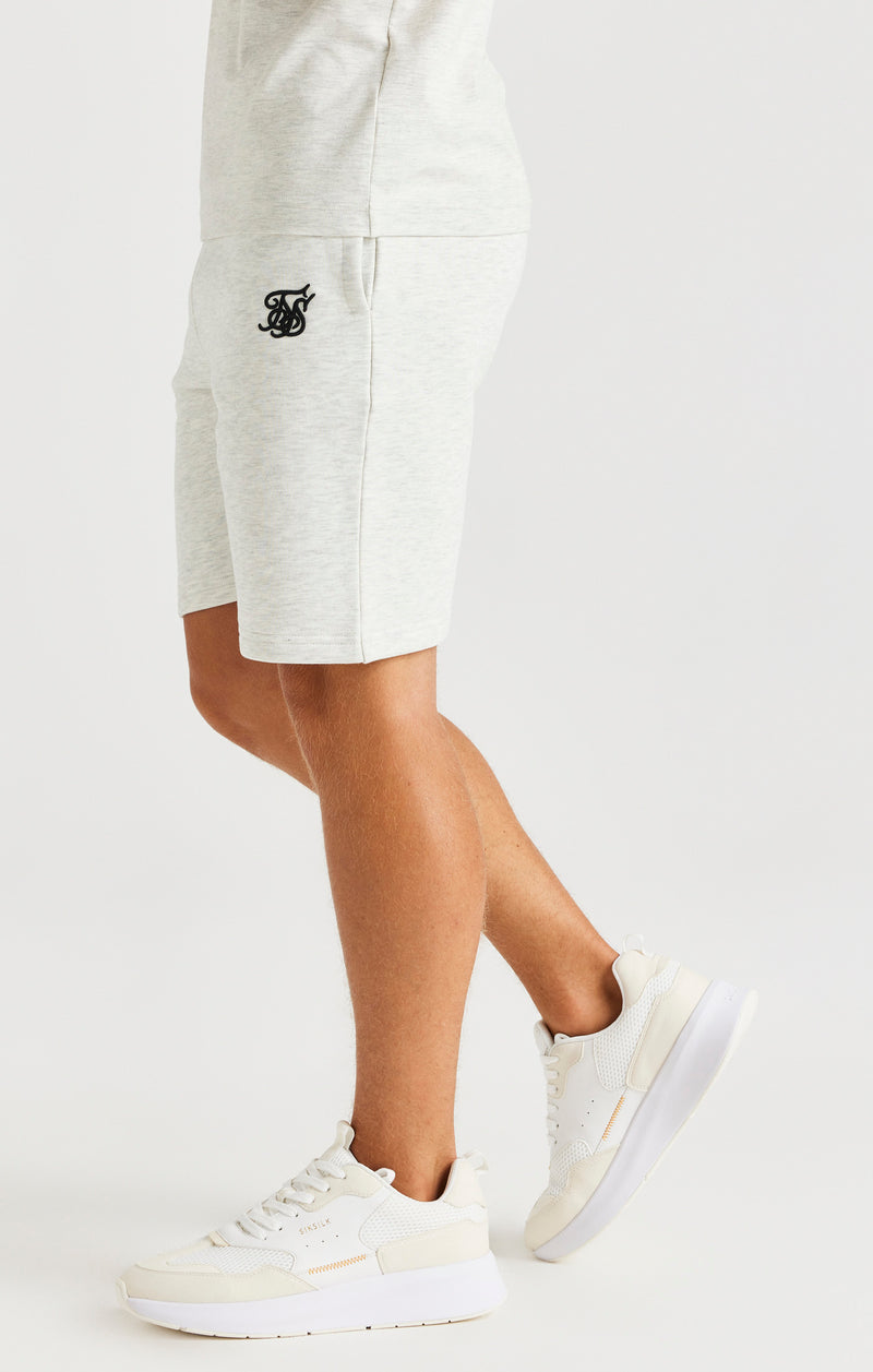 SikSilk Fleece Shorts - Snow Marl (1)