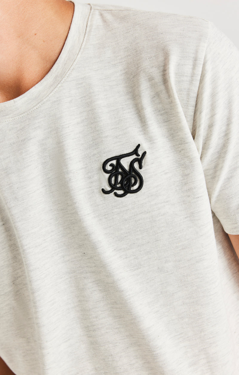 SikSilk Short Sleeve Tee - Snow Marl (1)