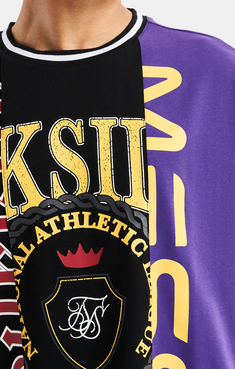 Messi x SikSilk Retro Oversized Tee - Black & Purple (1)