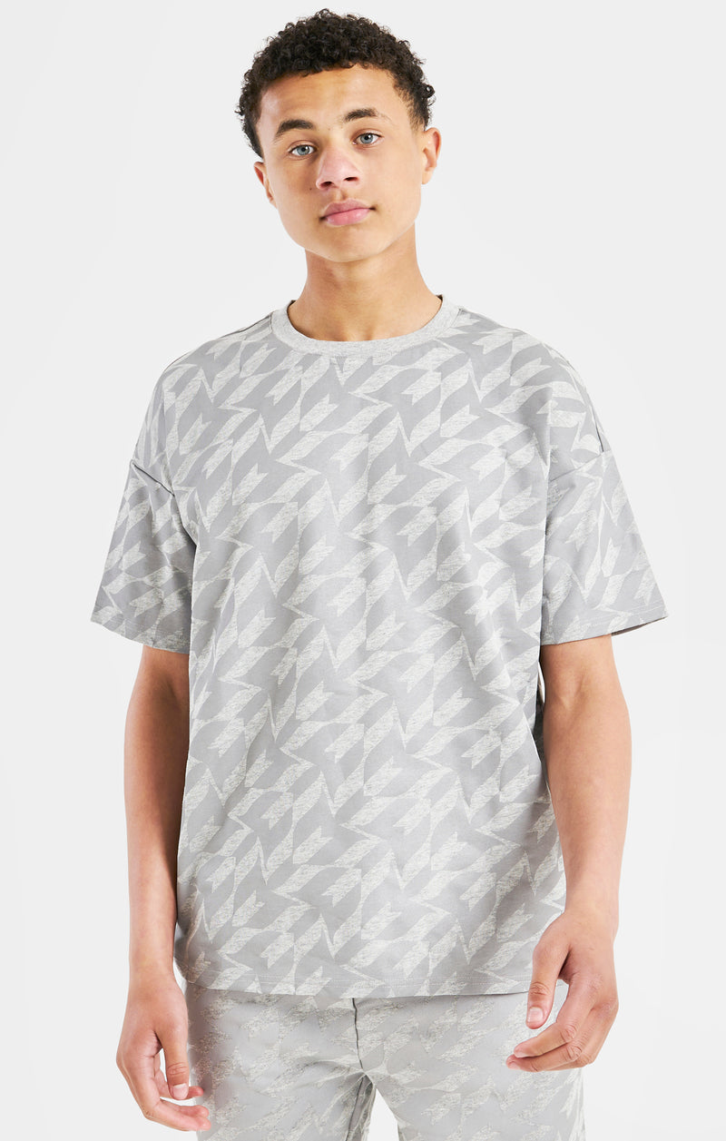 Messi x SikSilk Silver Print Tee - Grey Marl