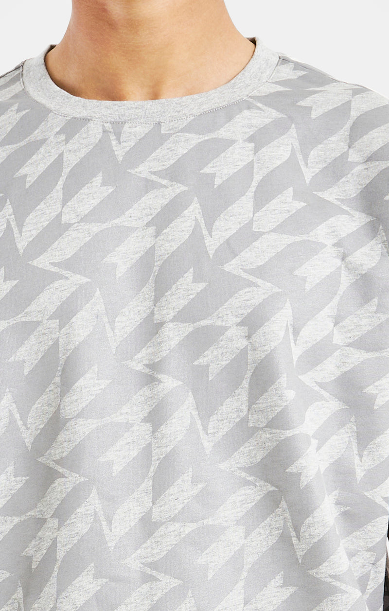 Messi x SikSilk Silver Print Tee - Grey Marl (1)