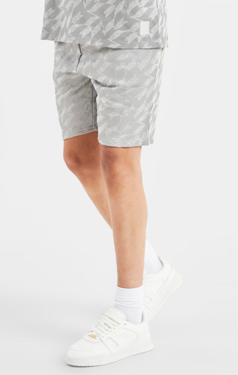 Messi x SikSilk Silver Print Short - Grey Marl
