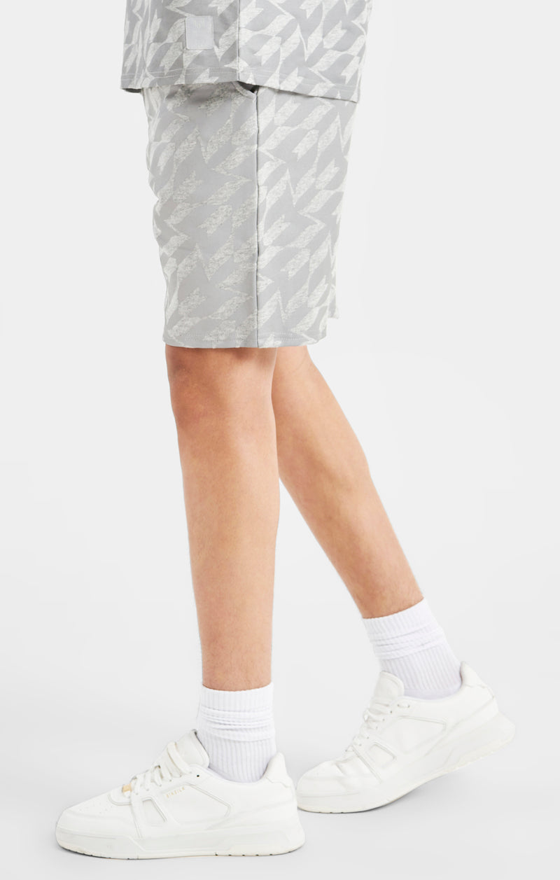 Messi x SikSilk Silver Print Short - Grey Marl (1)
