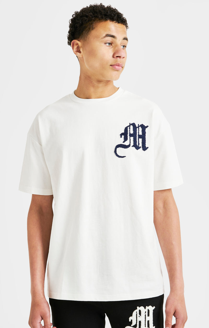 Boys Messi x SikSilk Ecru Lion Graphic Oversized T-Shirt