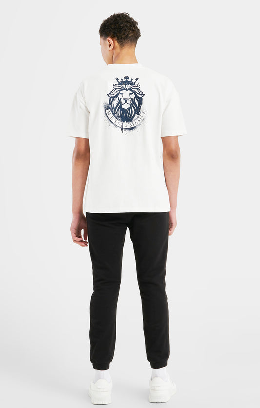 Boys Messi x SikSilk Ecru Lion Graphic Oversized T-Shirt