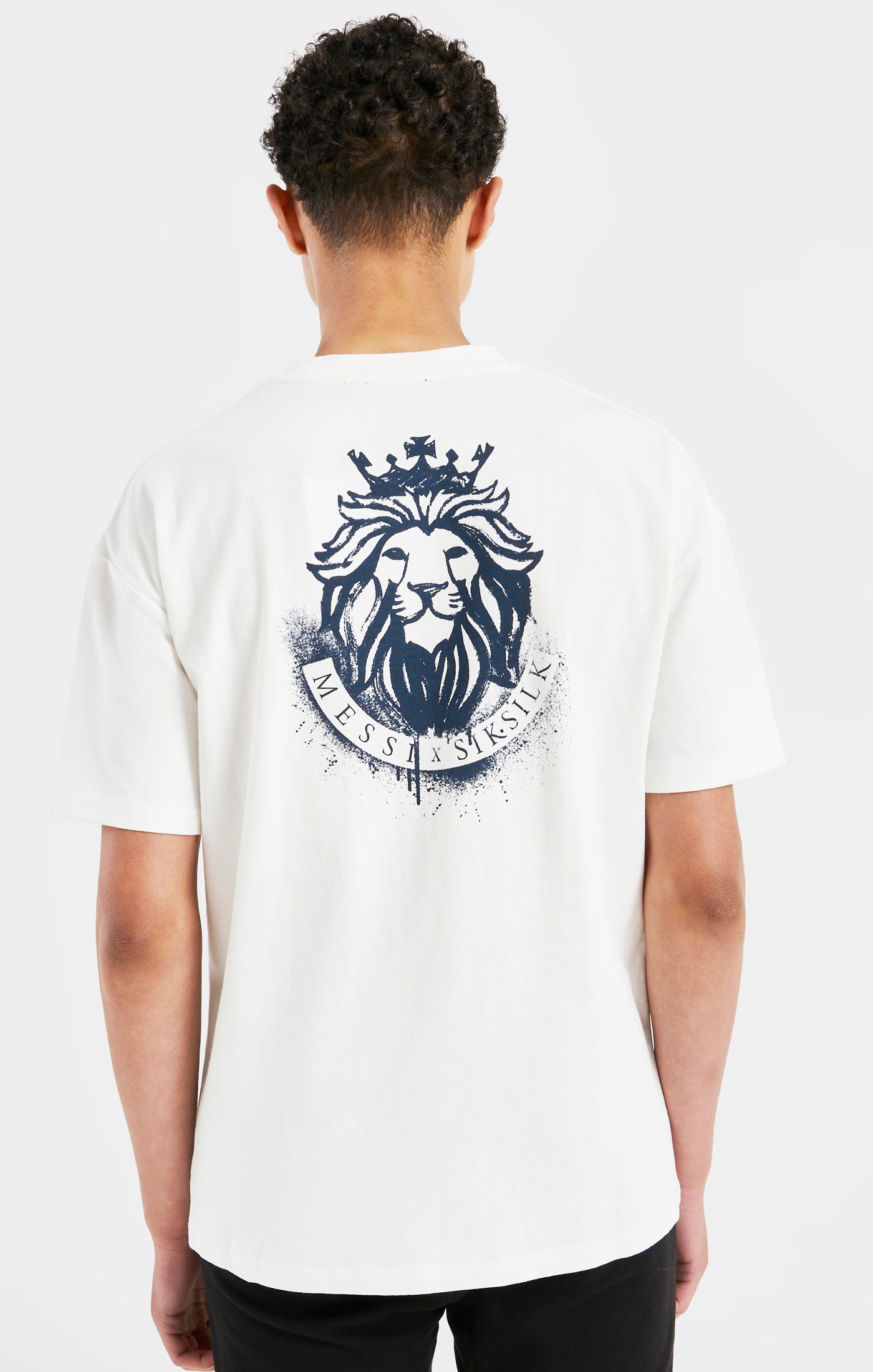 Load image into Gallery viewer, Boys Messi x SikSilk Ecru Lion Graphic Oversized T-Shirt (4)