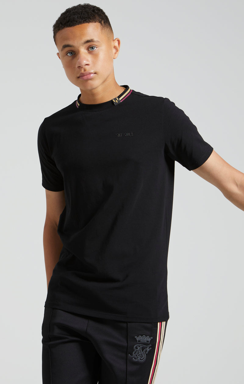 Boys Black Messi x SikSilk Logo T-Shirt (1)