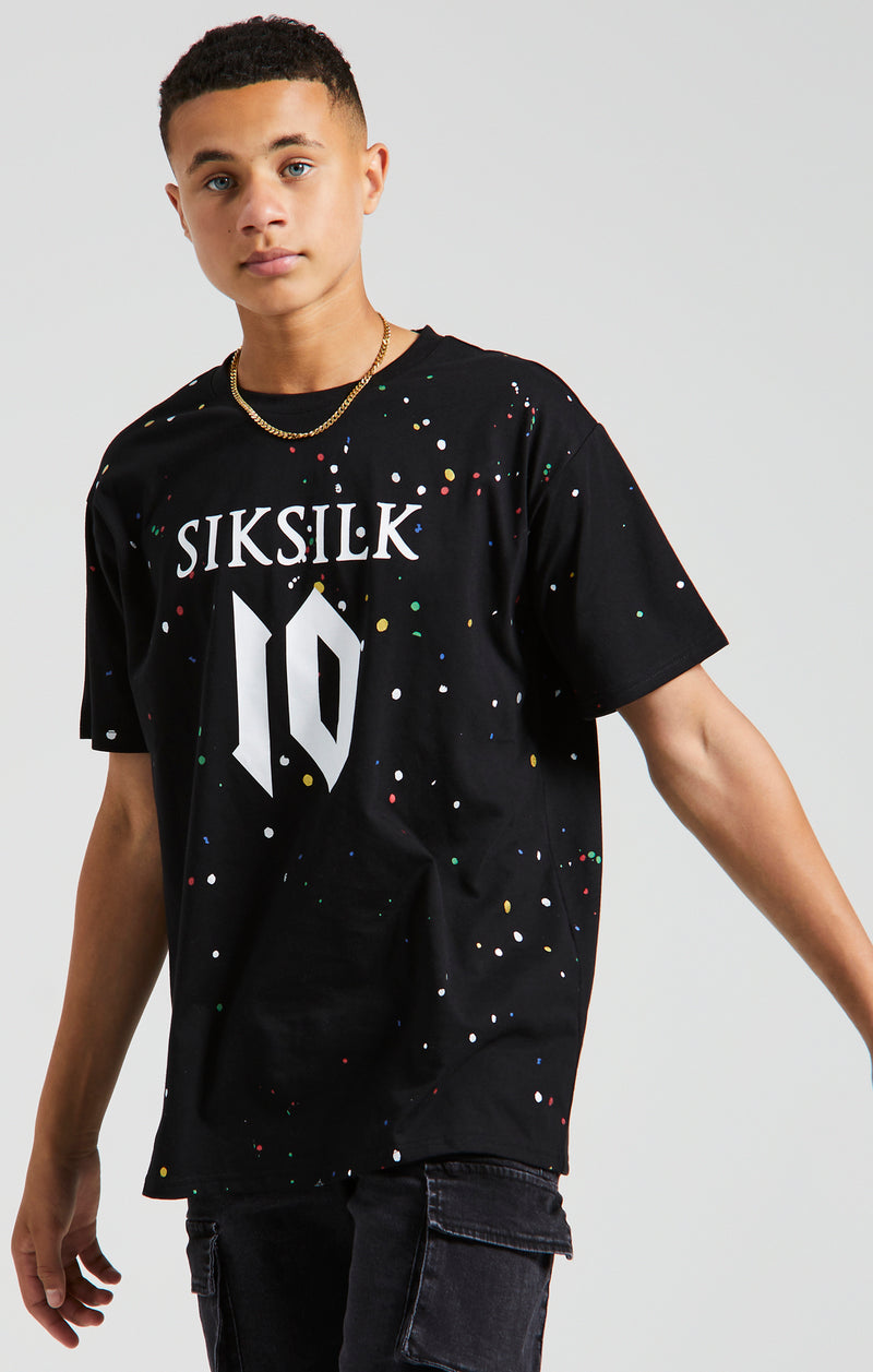 Messi x SikSilk Paint Splat Tee - Black