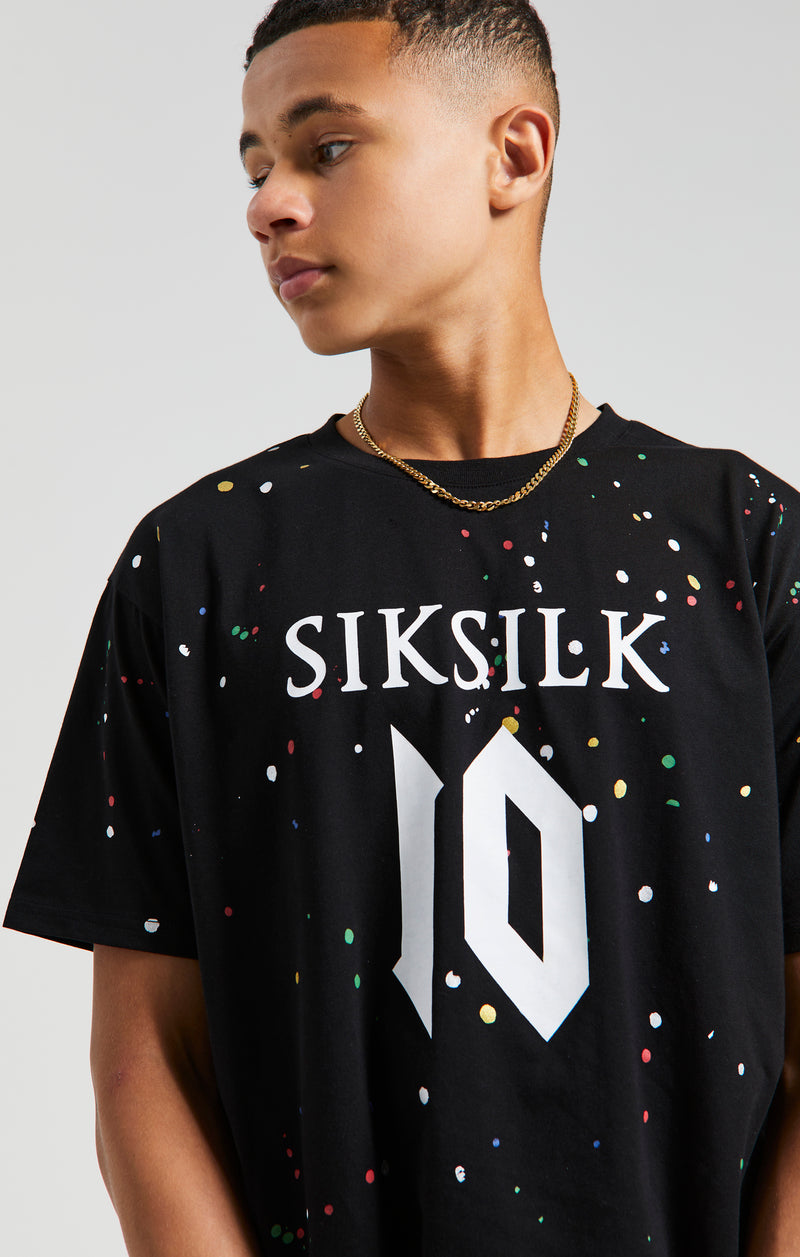 Messi x SikSilk Paint Splat Tee - Black (1)