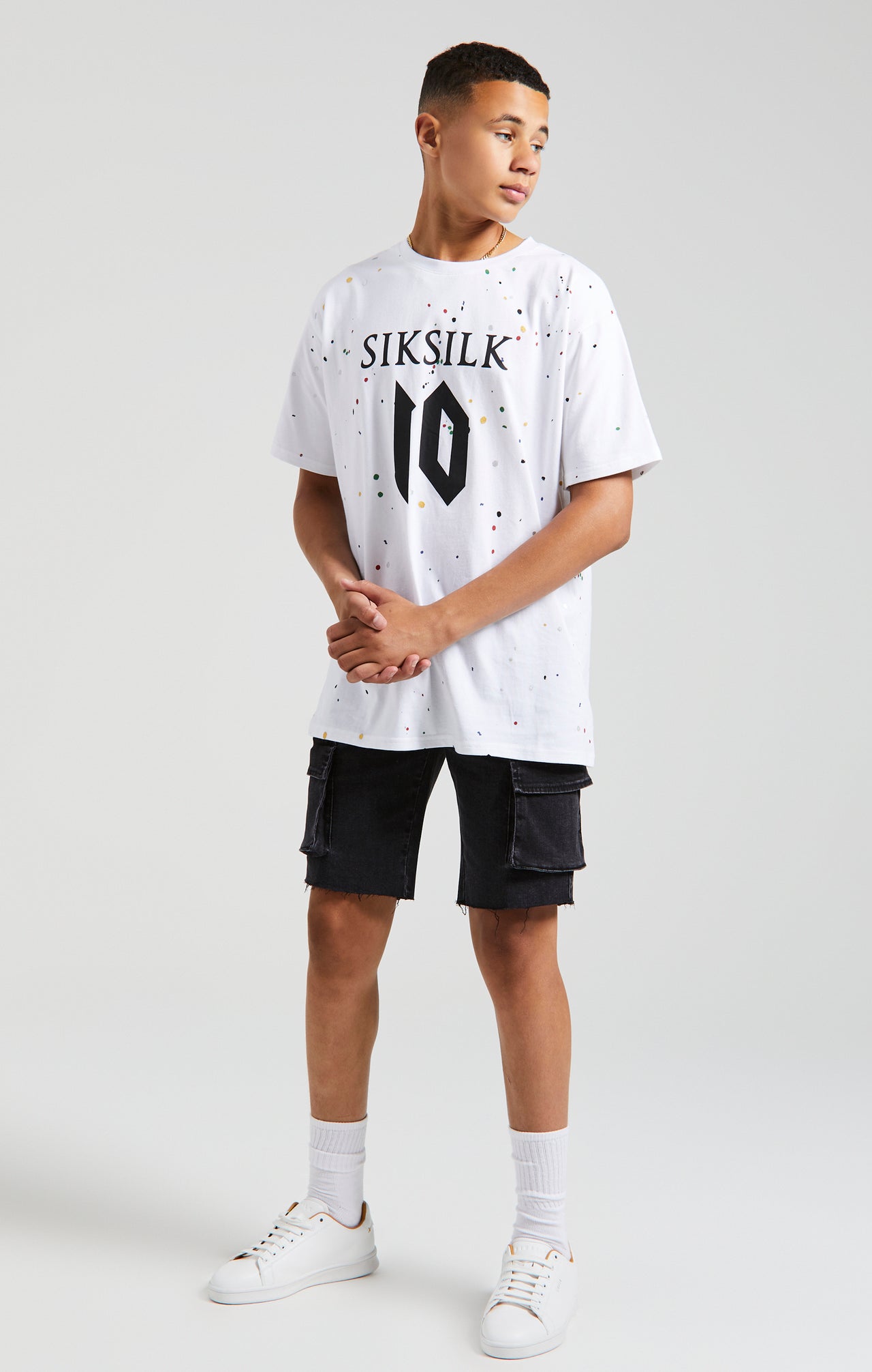 Messi x SikSilk Paint Splat Tee - White (3)