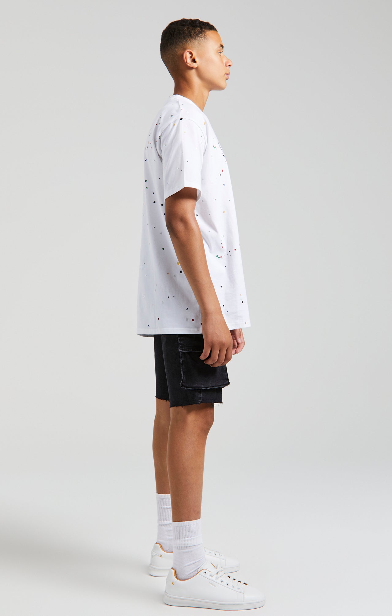 Messi x SikSilk Paint Splat Tee - White (5)