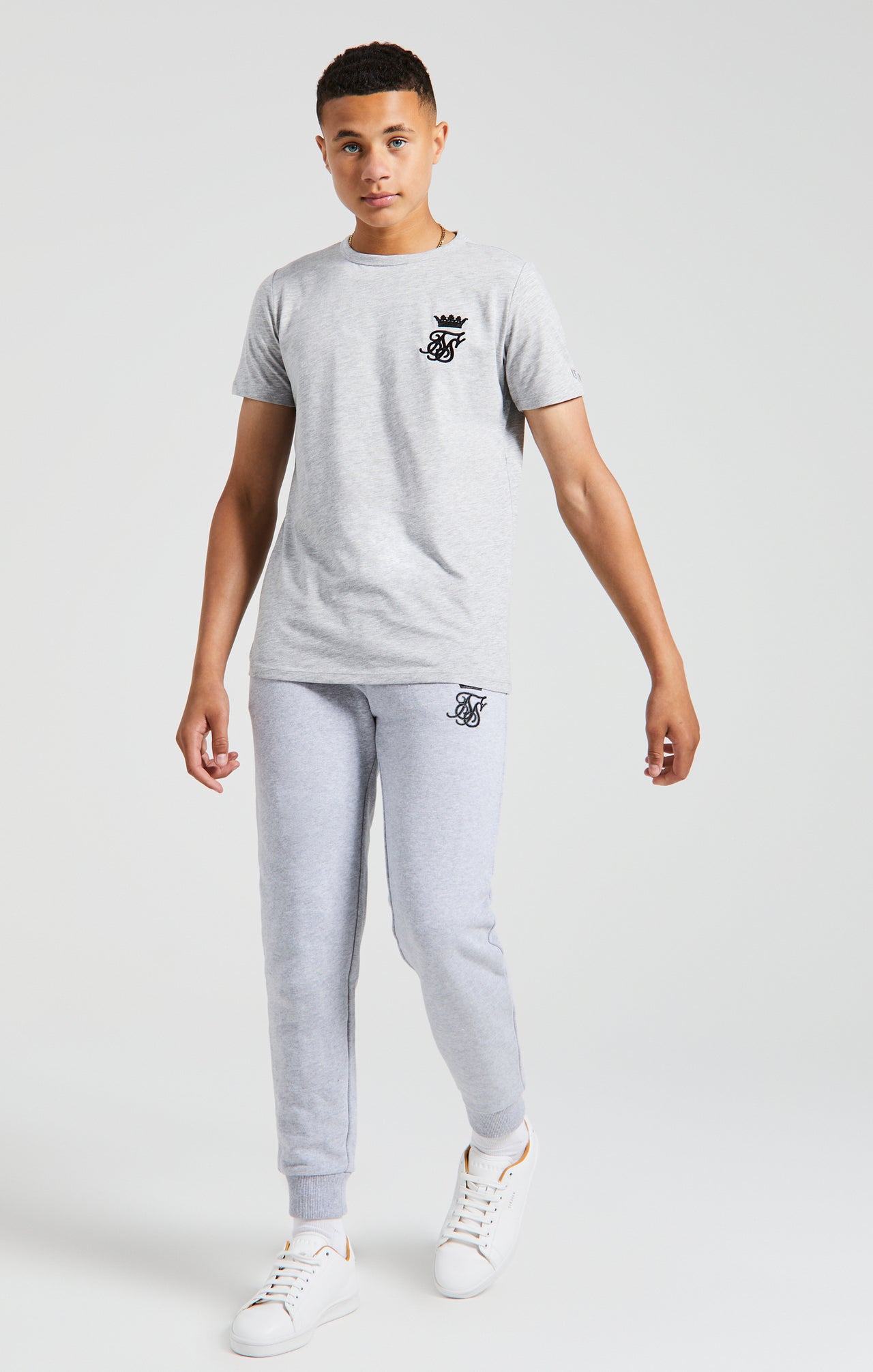 Boys Messi x SikSilk Grey Marl Gym T-Shirt (2)