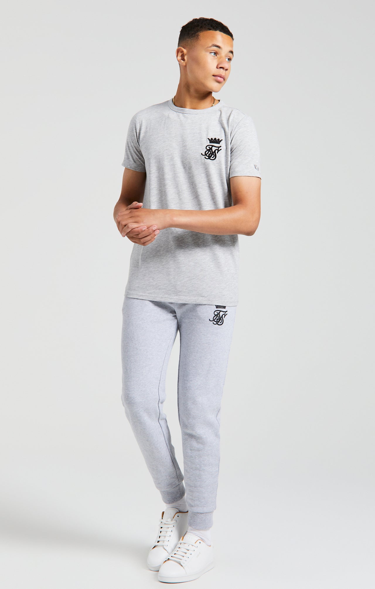 Boys Messi x SikSilk Grey Marl Gym T-Shirt (3)