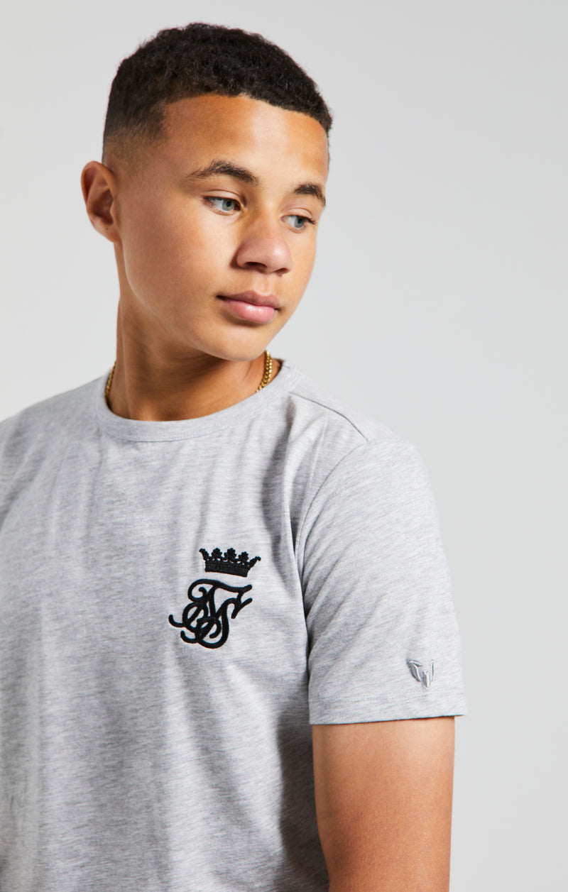 Boys Messi x SikSilk Grey Marl Gym T-Shirt (1)