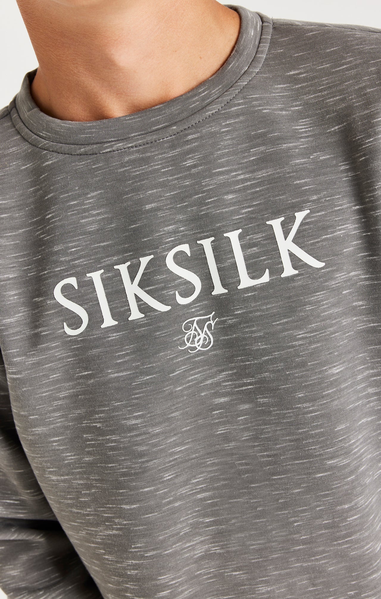 SikSilk Space Neps Crew Sweater - Grey (1)