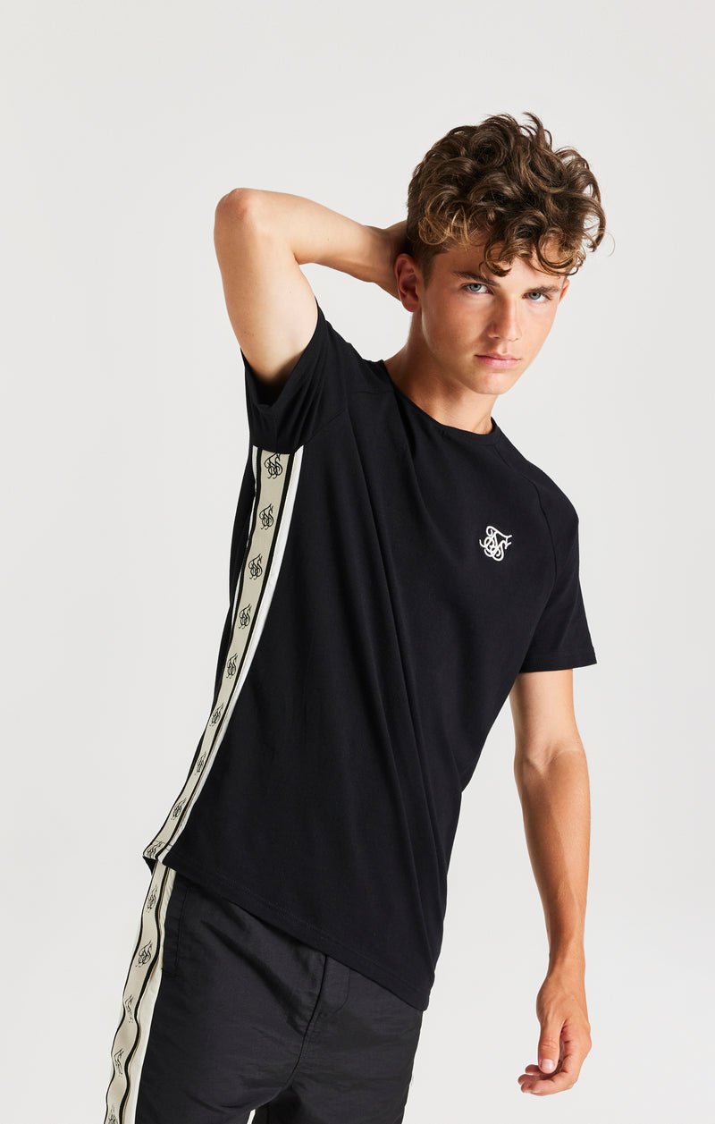 SikSilk Cali Side Tape Tee - Black