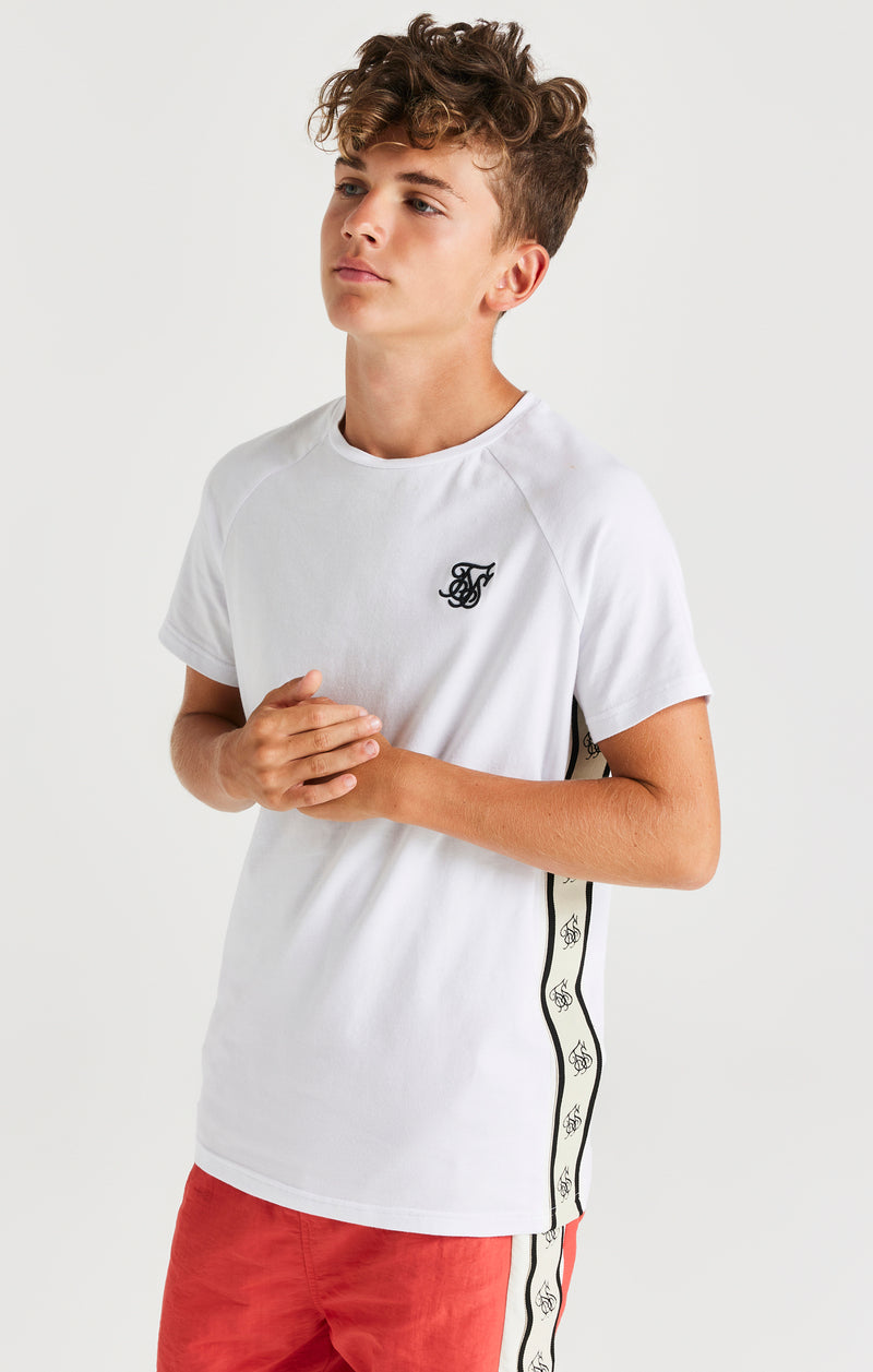 SikSilk Cali Side Tape Tee - White