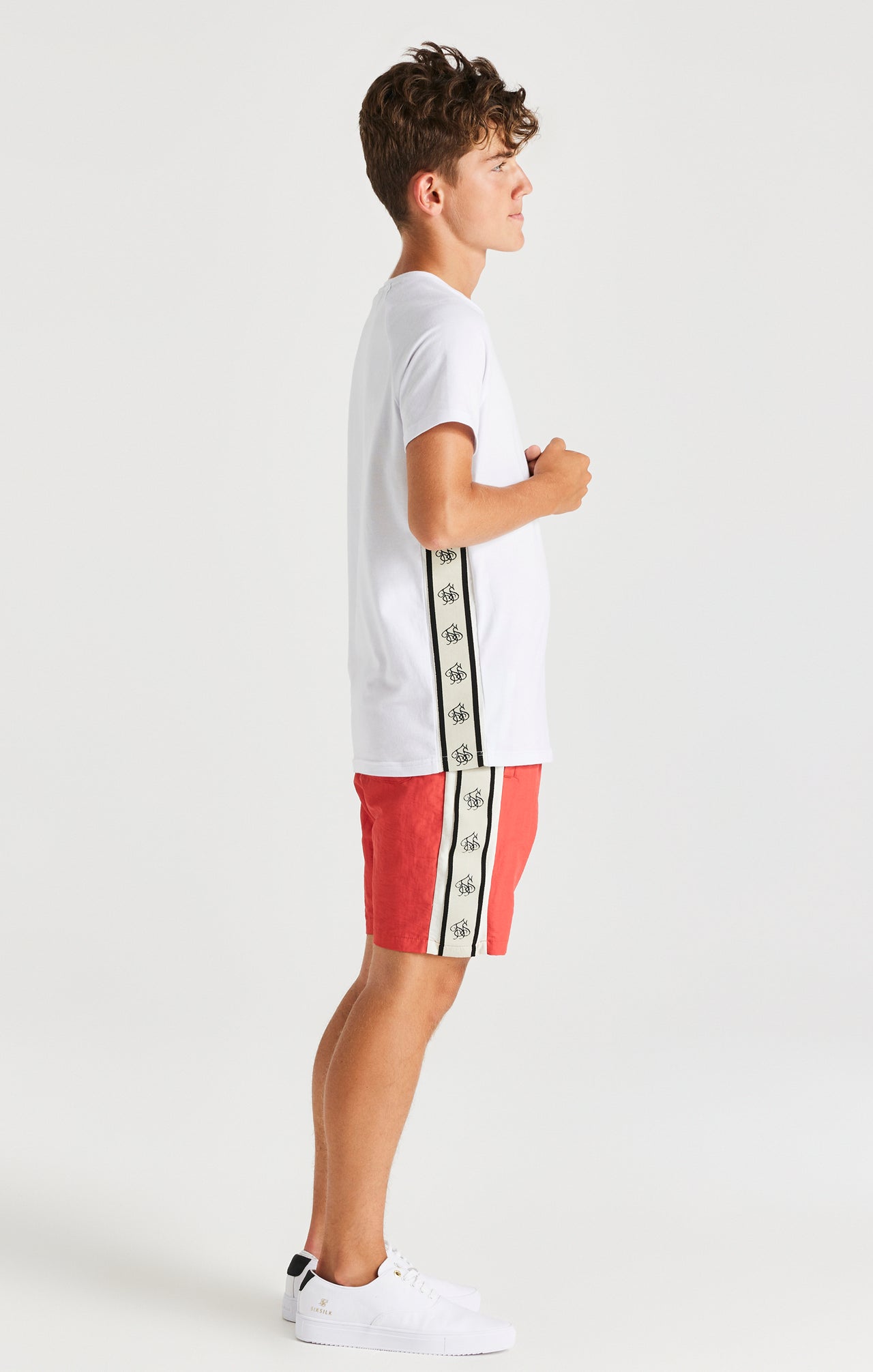 SikSilk Cali Side Tape Tee - White (3)